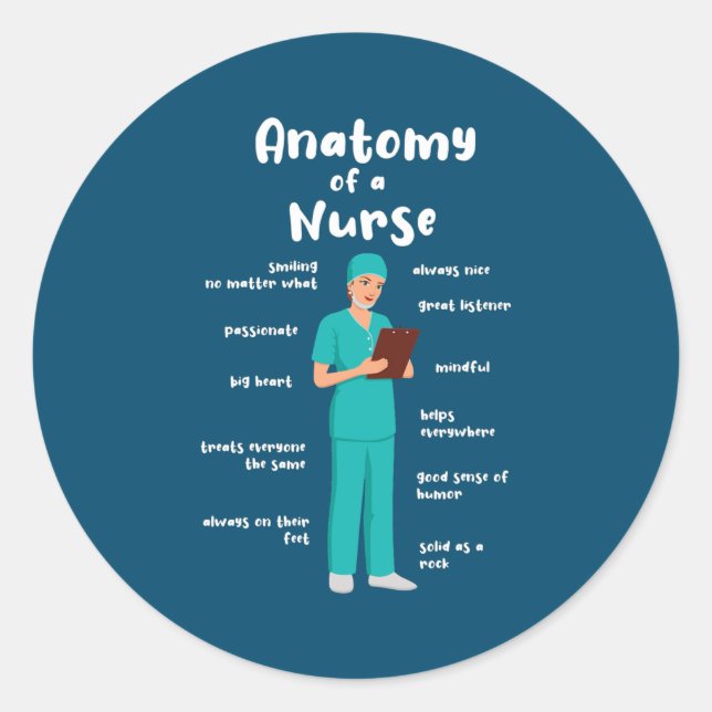Adesivo Anatomy Of A Caregiver Funny Geriatric Nurse  (Frente)