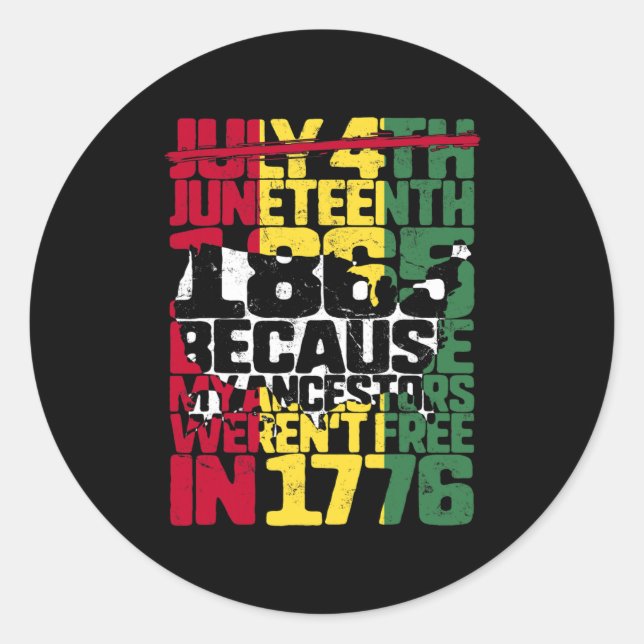 Adesivo Ancestrais do Décimo Junto Grátis 1776 julho 4 Pre (Frente)
