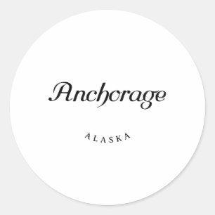 Adesivo Anchorage Alaska Black Font