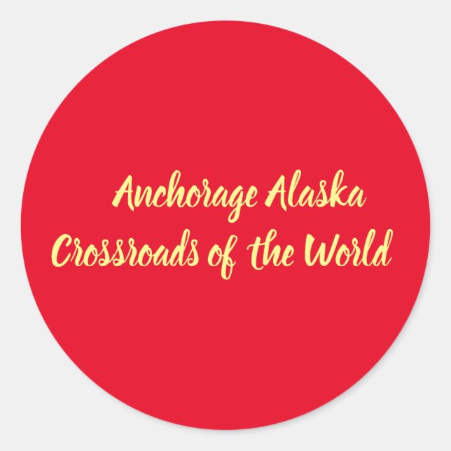 Adesivo Anchorage Alaska Crossroad do Mundo (Frente)