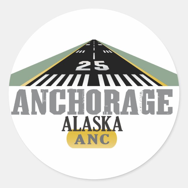 Adesivo Anchorage Alaska - Passagem do Aeroporto (Frente)