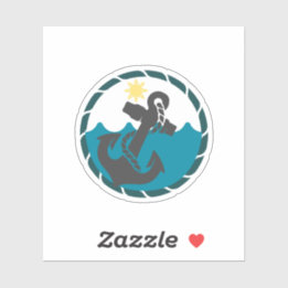 Adesivo Âncora azul e negra náutica