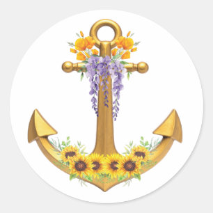 Adesivo Âncora com Flores