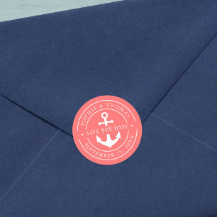 Adesivo Âncora de borda branca colorida editável Salvar a 