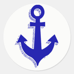 Adesivo Âncora de Navio Azul Marinho Festa de Casamento Ná