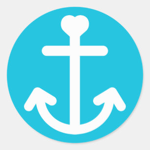 Adesivo Âncora de Navio Náutico Azul Turquesa Oceano Marin