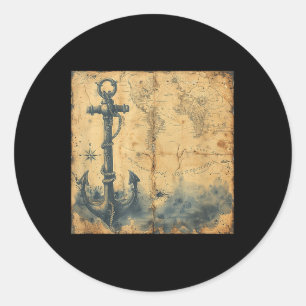 Adesivo Âncora de Velho Barco de Pirata Náutico Vintage Ma