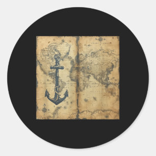 Adesivo Âncora de Velho Barco de Pirata Náutico Vintage Ma