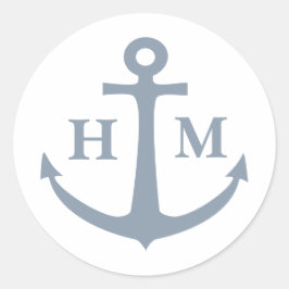 Adesivo Âncora Monograma Azul Marinho Empoeirado