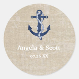 Adesivo Âncora Náutica Favor de Casamento Vintage