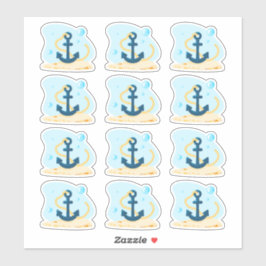 Adesivo Âncora. Um mundo submarino bonito. Vida no oceano