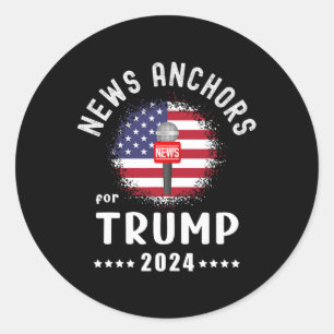 Adesivo Âncoras Para Trump 2024 American Flag Vote Trump