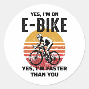 Adesivo Andando de bicicleta E-Cyclist De Bicicleta Elétri