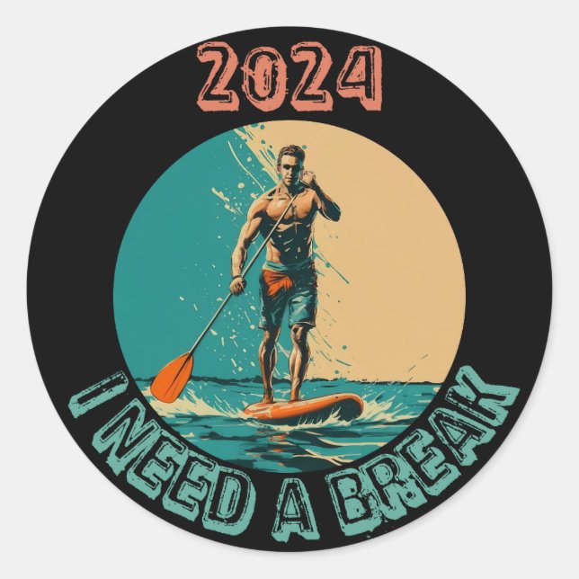 Adesivo Andando pelas ondas: sup paddle conselho surfing e (Frente)