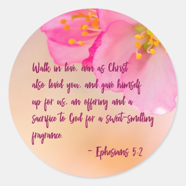 Adesivo Andar Apaixonado Por Inspiração Floral Cristã (Frente)