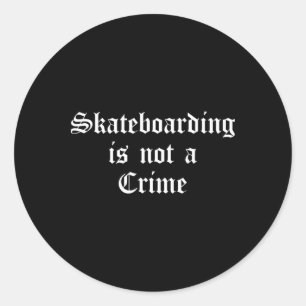 Adesivo Andar de Skate Não É Crime Inglês Antigo