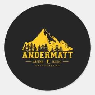 Adesivo Andermatt Suiça Ski Resort Alpino Skiing Swi