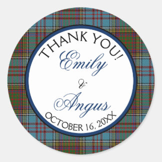 Adesivo Anderson Tartan Casamento Escocês Obrigado