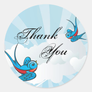 Adesivo Andorinhas do tatuagem e obrigado urbano do rolo