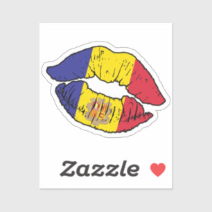 Adesivo Andorra Andorran Lipstick Love Flag