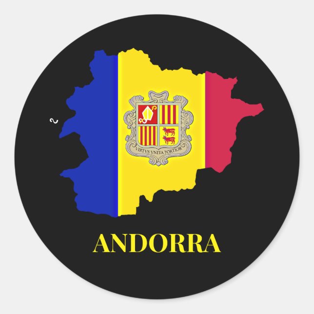 Adesivo Andorra Silhouette, bandeira (Frente)