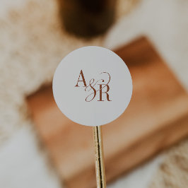 Adesivo ANDREA Boho Cream Modern Simple Wedding Monogram