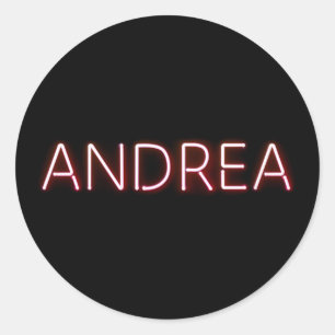 Adesivo Andrea Name em Luzes de Neon brilhantes