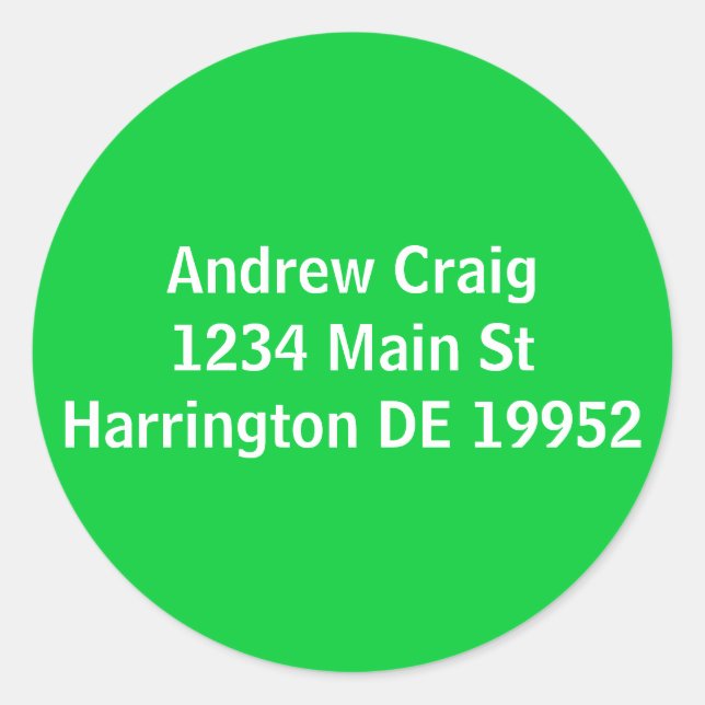 Adesivo Andrew Craig1234 Main StHarrington DE 19952 (Frente)