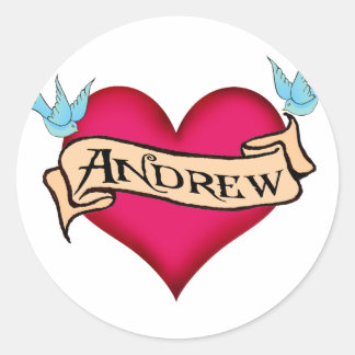 Adesivo Andrew - T-shirts e presentes de tatuagem cardíaca