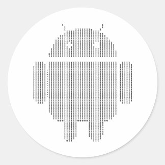 Adesivo Android — Ascii preto