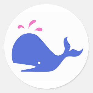 Adesivo Andy Whale Solitários azul, rosa no branco