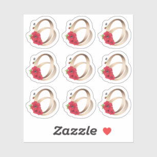 Adesivo Anéis de casamentos, anéis, ouro, amor, colheita