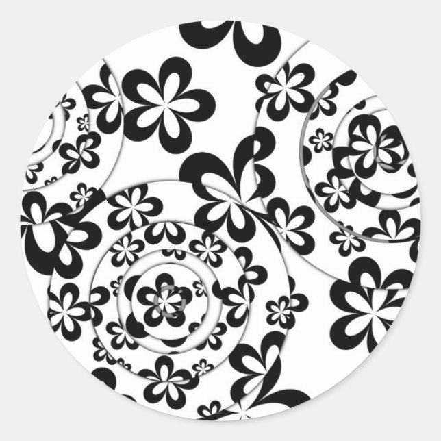 Adesivo Anéis e Flores Pretas e Brancas (Frente)
