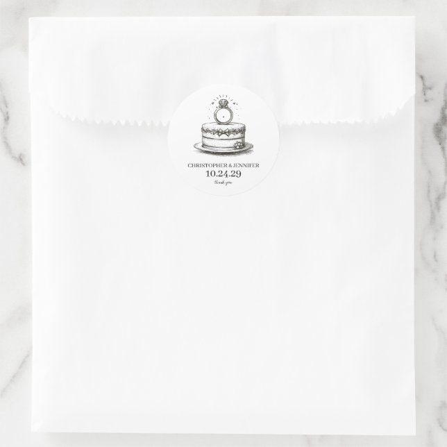 Adesivo Anel de Bolo de Casamento (Bolsa)