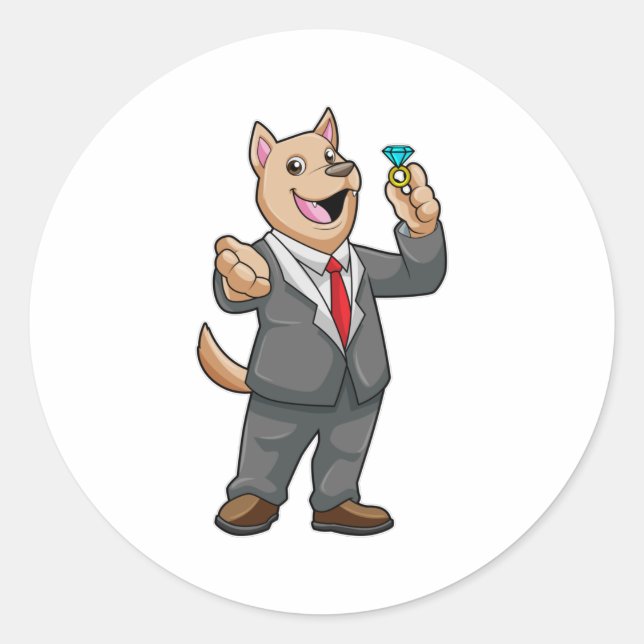 Adesivo anel de Casamento de Cachorro (Frente)