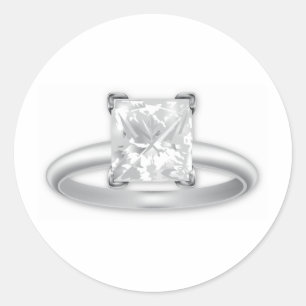 Adesivo Anel de diamante quadrado