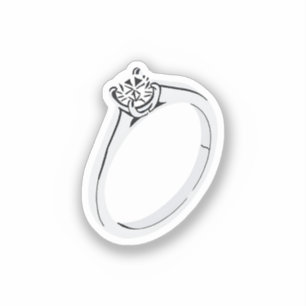Adesivo Anel de Noivado de Diamante