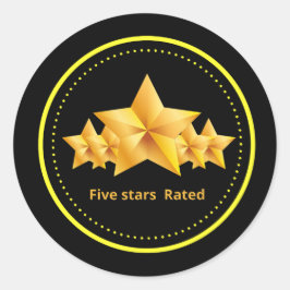 Adesivo anel de ouro classificado com cinco estrelas