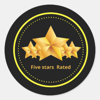 Adesivo anel de ouro classificado com cinco estrelas