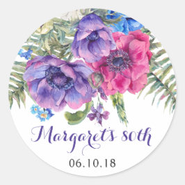 Adesivo Anemone Flower Floral 80 Birthday