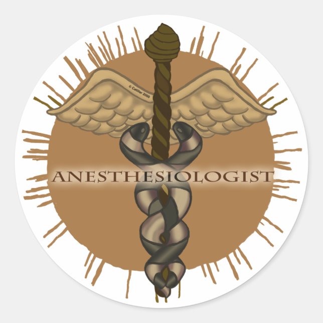 Adesivo Anestesiologista Caduceus (Frente)