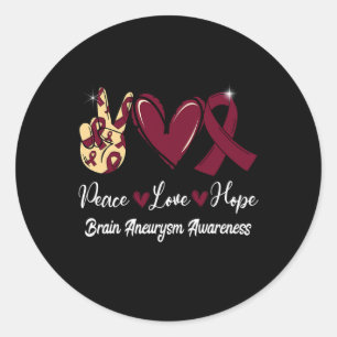 Adesivo Aneurisma Cérebro Consciência Paz Amor Esperança B