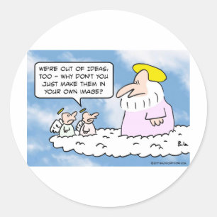 Adesivo Angel aconselhou Deus a criar pessoas.