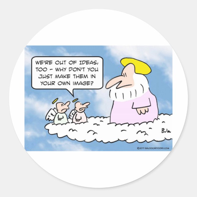 Adesivo Angel aconselhou Deus a criar pessoas. (Frente)