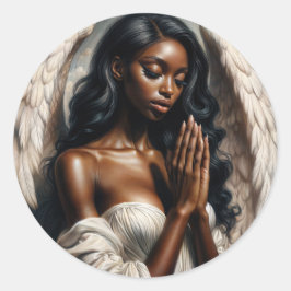 Adesivo Angel Black Woman Rezando Pintura