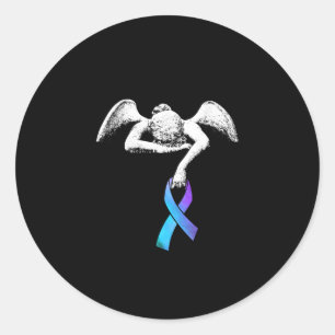 Adesivo Angel Detém Teal Purple Ribbon Prevenção Suicí