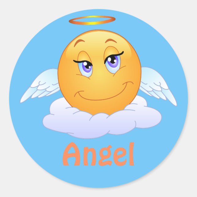 Adesivo Angel Emoji Emoticon Cartoon Face (Frente)