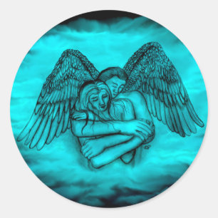 Adesivo Angel Eros in Love, design preto e verde