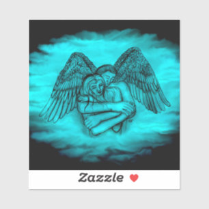 Adesivo Angel Eros in Love, design preto e verde