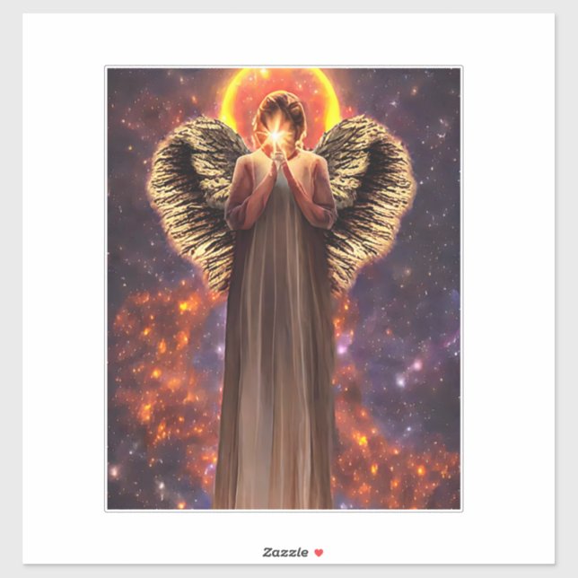 Adesivo Angel Of Love E Light Original Fantasy Art (Folha)